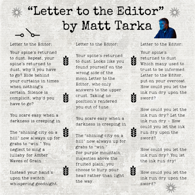 Matt Tarka dévoile « Letter to the Editor  » : quand l&rsquo;encre défie le silence des puissants
